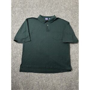 Mens Polo Shirt Pendleton Green Cotton Short Sleeve Pocket, Size L
